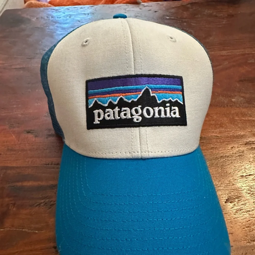 Patagonia Teal and White Mesh Cap - Picture 1 of 2